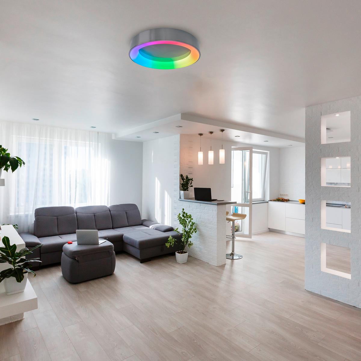 LED-Deckenleuchte Multo - Grau, Basics, Kunststoff/Metall (46,5cm) - Näve