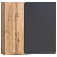 Hängeschrank Verese B: 65 Cm Eiche Wotan/grau - Eiche Wotan/Grau, MODERN, Holzwerkstoff (65/64/20cm) - Held