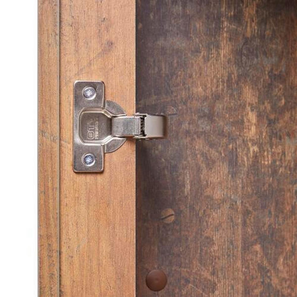 Mehrzweckschrank Ontario Old Style Deko Bxh 71,4x200 Cm - Dunkelgrau/Eichefarben, Trend, Holzwerkstoff (71,4/200/41,5cm) - Ondega