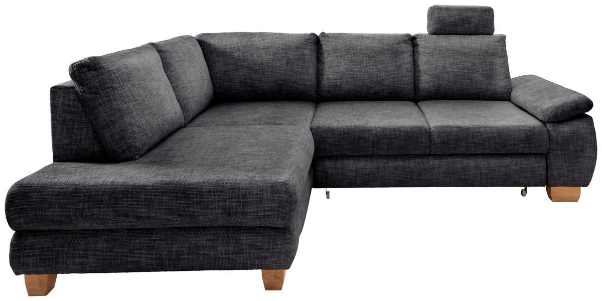 Eckschlafsofa Positano Schwarz S: 206x265 Cm - Wildeiche/Schwarz, MODERN, Textil (206/265cm) - Livetastic