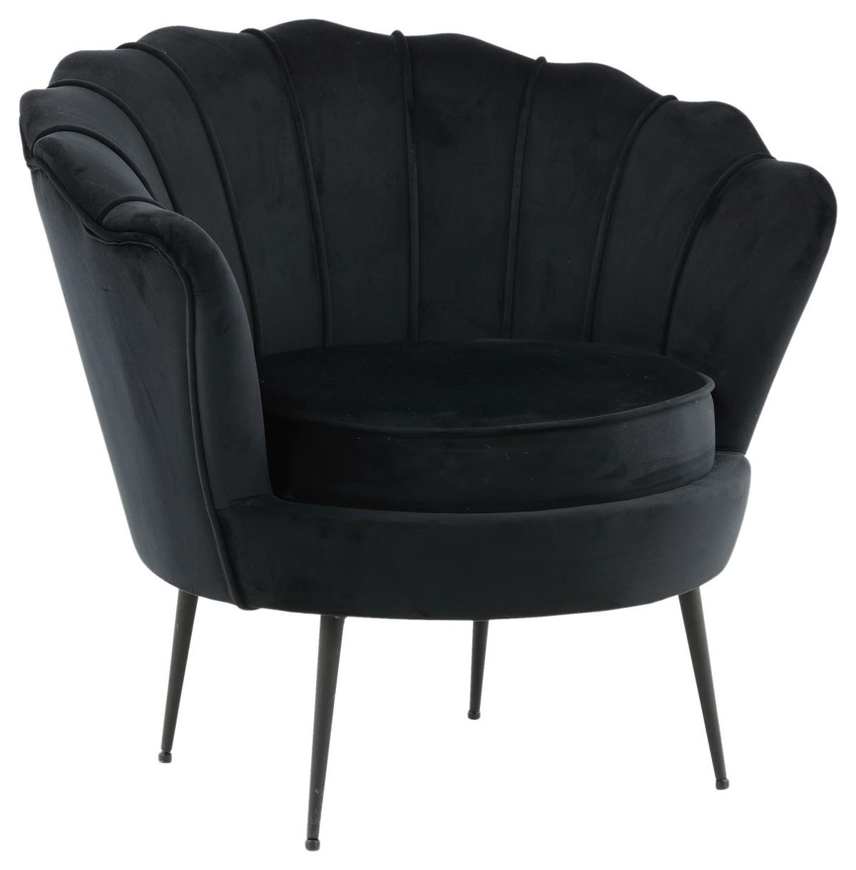 Sessel Calais - Schwarz, Design, Textil/Metall (83/76/77cm) - Livetastic