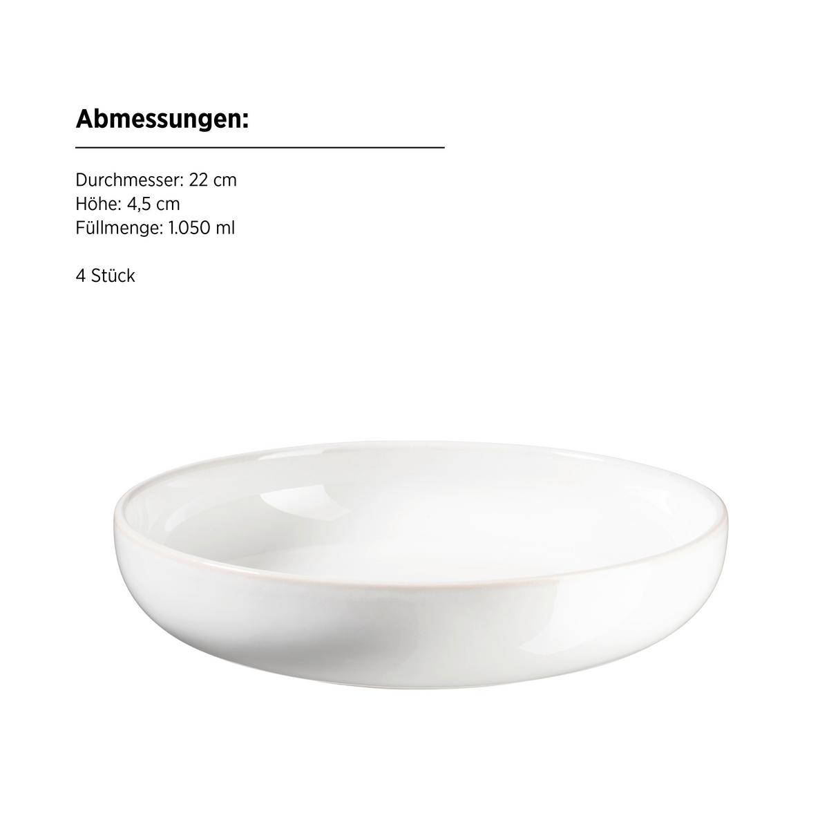 Schüsselset Unico Weiß 4-Teilig - Weiß, Basics, Keramik - Mäser