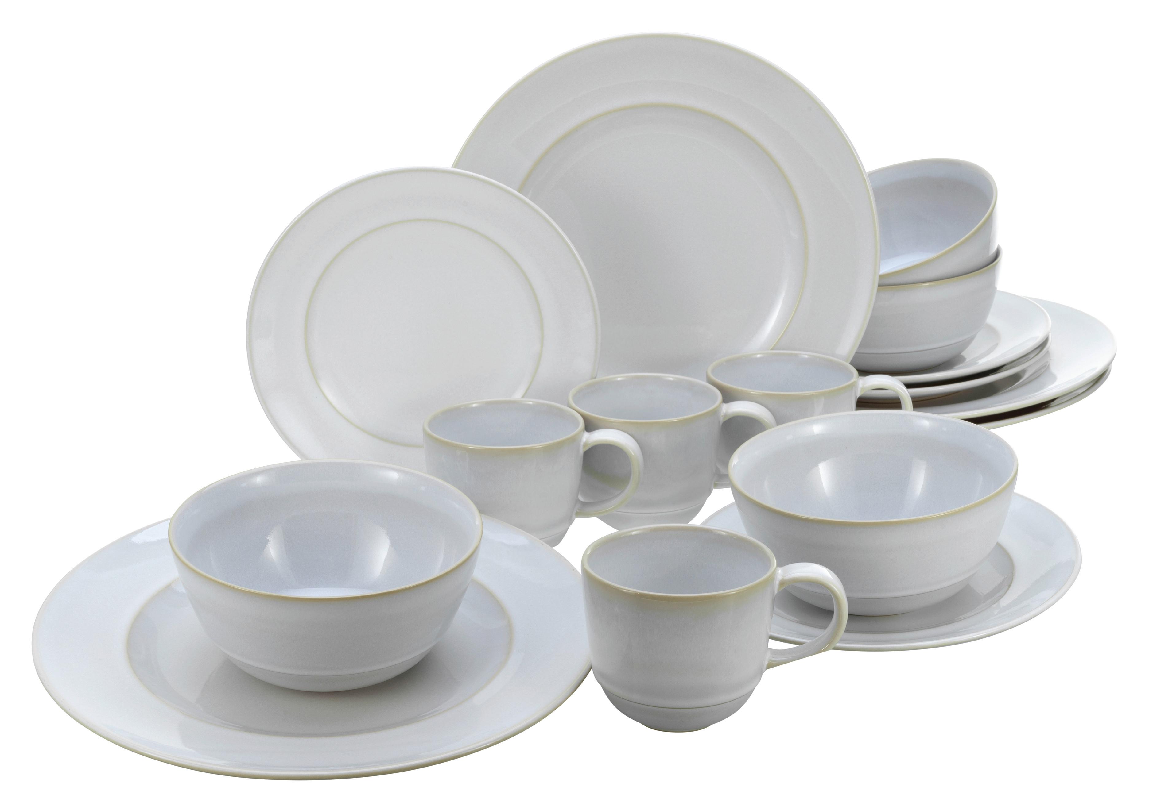 Kombinovaná souprava Antique, 16 dílná  pro 4 osoby - bílá, Basics, keramika - Creatable