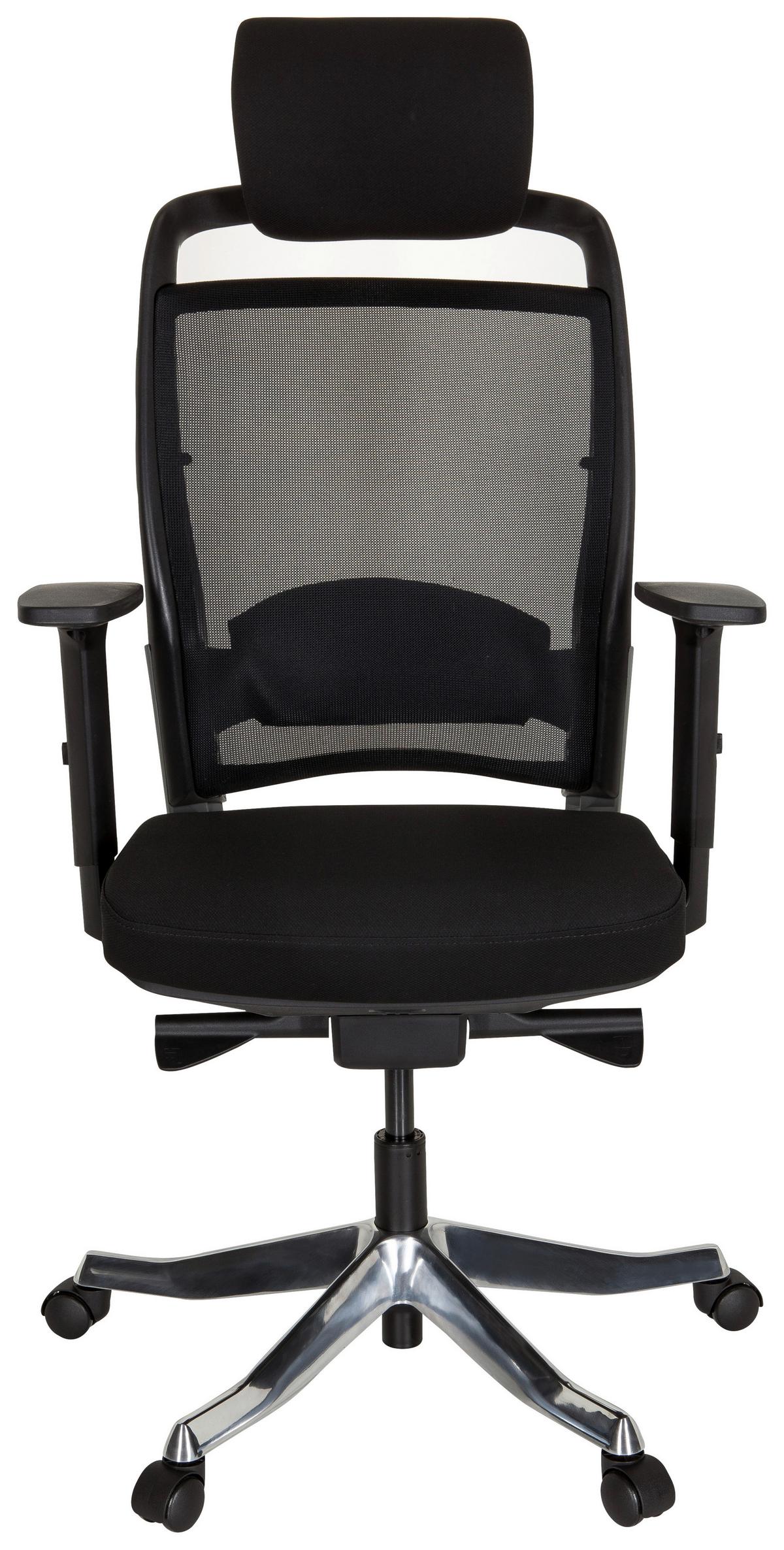 Drehstuhl Ikast I Schwarz - Silberfarben/Schwarz, MODERN, Kunststoff/Textil (68/120/55cm) - MID.YOU