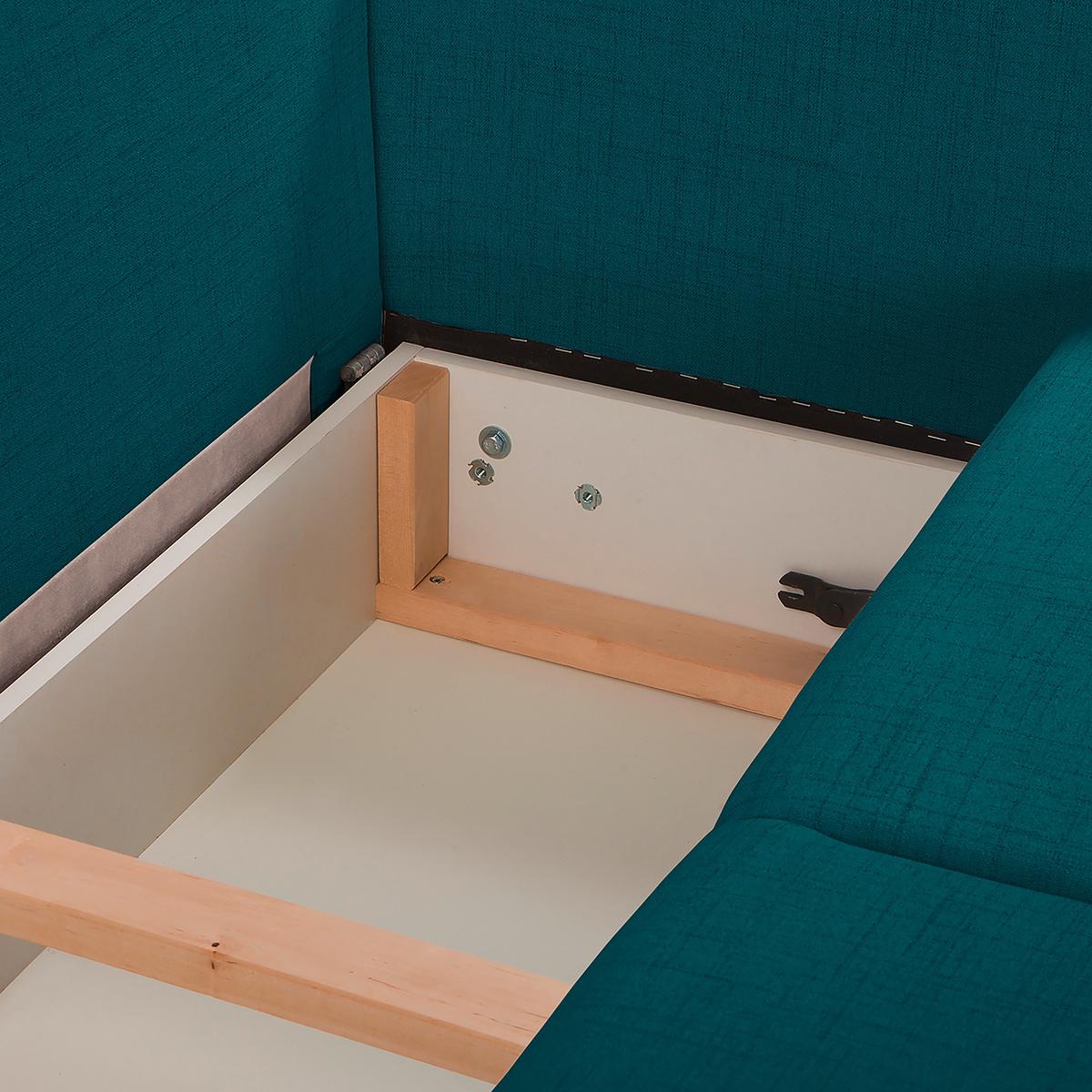 Ecksofa Bella Petrol S: 257x174 cm - Wengefarben/Petrol, Design, Textil (257/174cm) - Livetastic