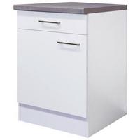 Kuchyňská spodní skříňka Neo bílá - bílá/barvy nerez oceli, Moderní, kov/kompozitní dřevo (60/86/60cm) - FlexWell