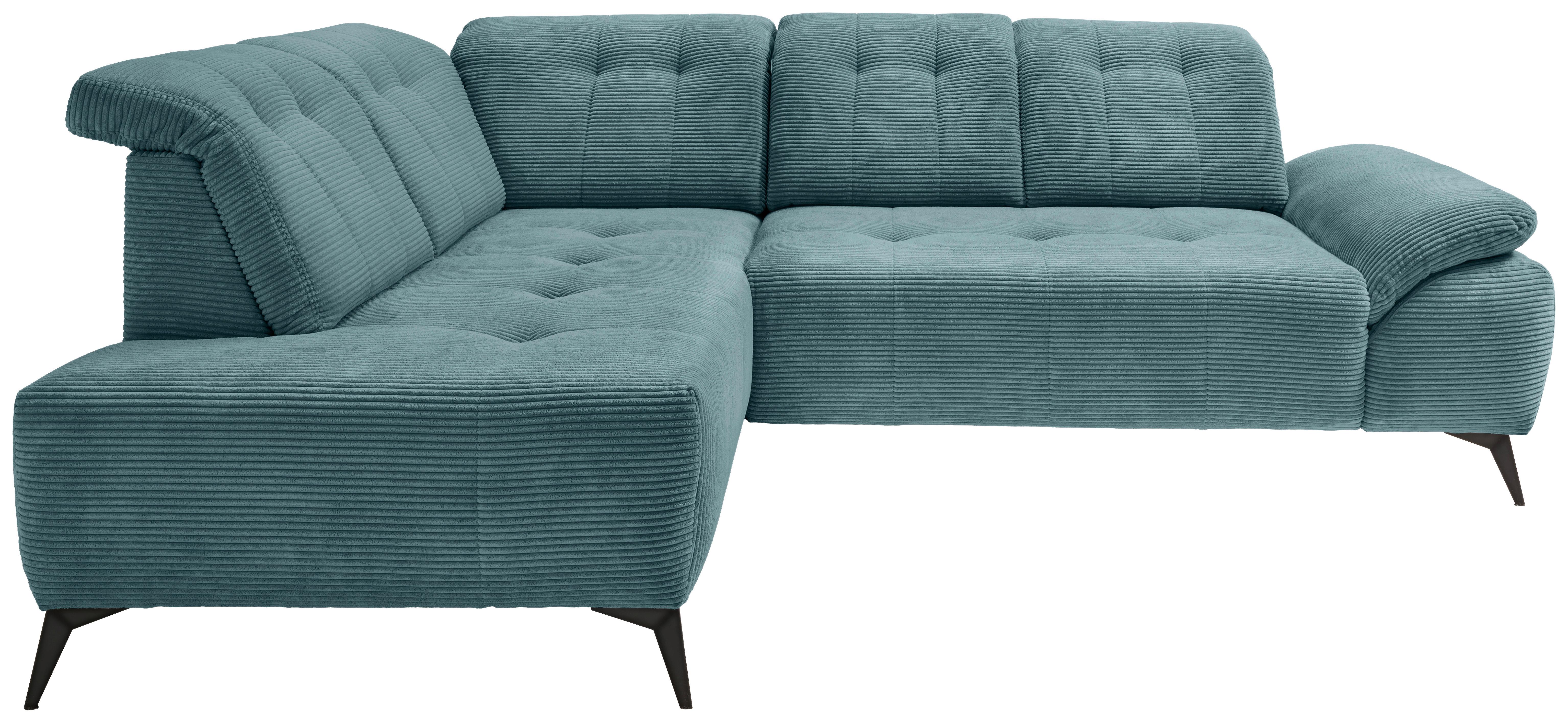 ECKSOFA Fiore, Petrol S: 200x272 cm - Petrol/Schwarz, MODERN, Textil (200/272cm) - Livetastic