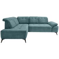 ECKSOFA Fiore, Petrol S: 200x272 cm - Petrol/Schwarz, MODERN, Textil (200/272cm) - Livetastic