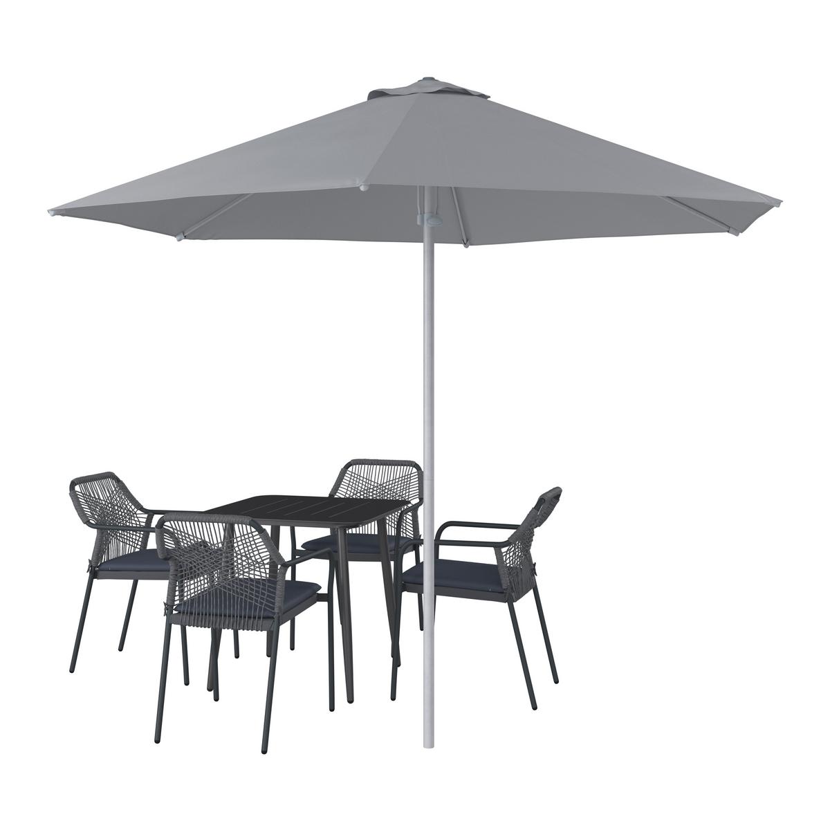 Sonnenschirm Sunny Dm: 259 Cm H: 239cm Grau - Hellgrau, MODERN, Textil/Metall (268/239cm) - Luca Bessoni