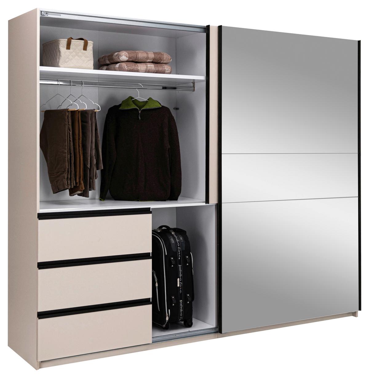 SCHIEBETÜRENSCHRANK Wilma Kaschmir B: 250cm - Kaschmir, MODERN, Holzwerkstoff (250/210/61,5cm) - P & B