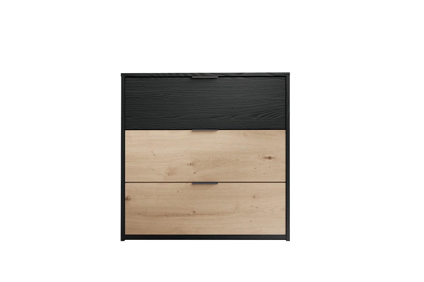 Kommode Rimini Anthrazit/Eiche B: 80cm - Anthrazit/Schwarz, Design, Holzwerkstoff (80/80/40cm) - MID.YOU