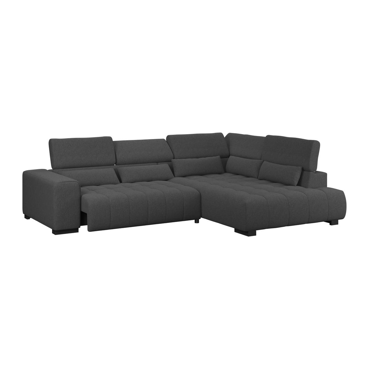 Ecksofa Matera Schwarz/Weiß S: 311x226cm - Schwarz/Graphitfarben, Trend, Textil (311/226cm)