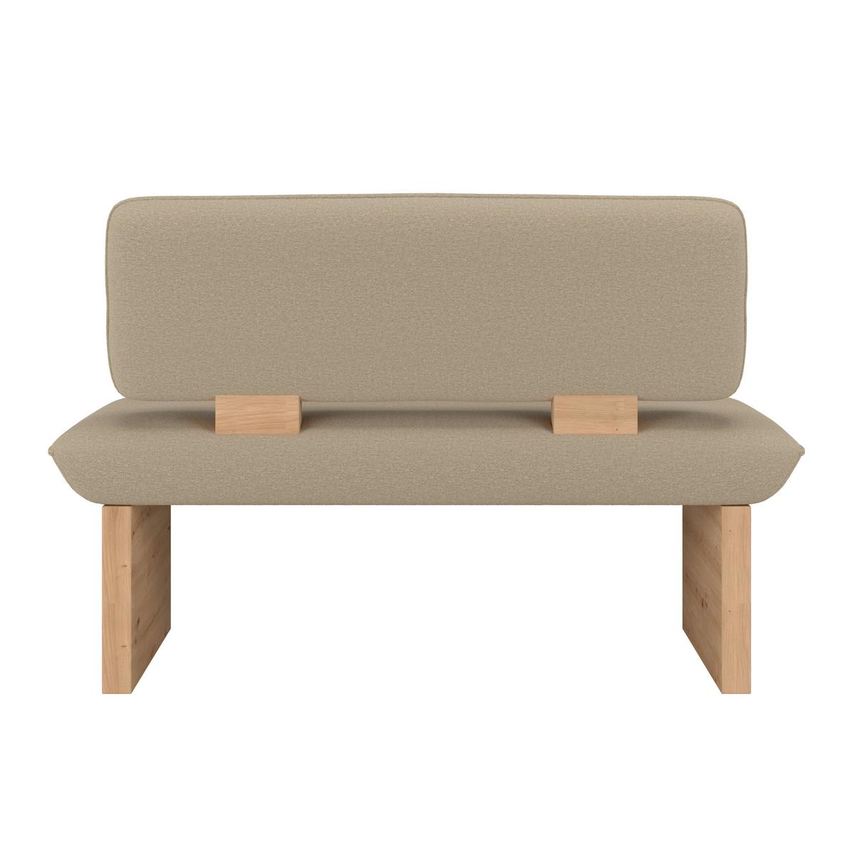 Sitzbank Beluna II Webstoff beige, B: 140cm - Eichefarben/Beige, KONVENTIONELL, Holzwerkstoff/Textil (140/87/67cm) - James Wood