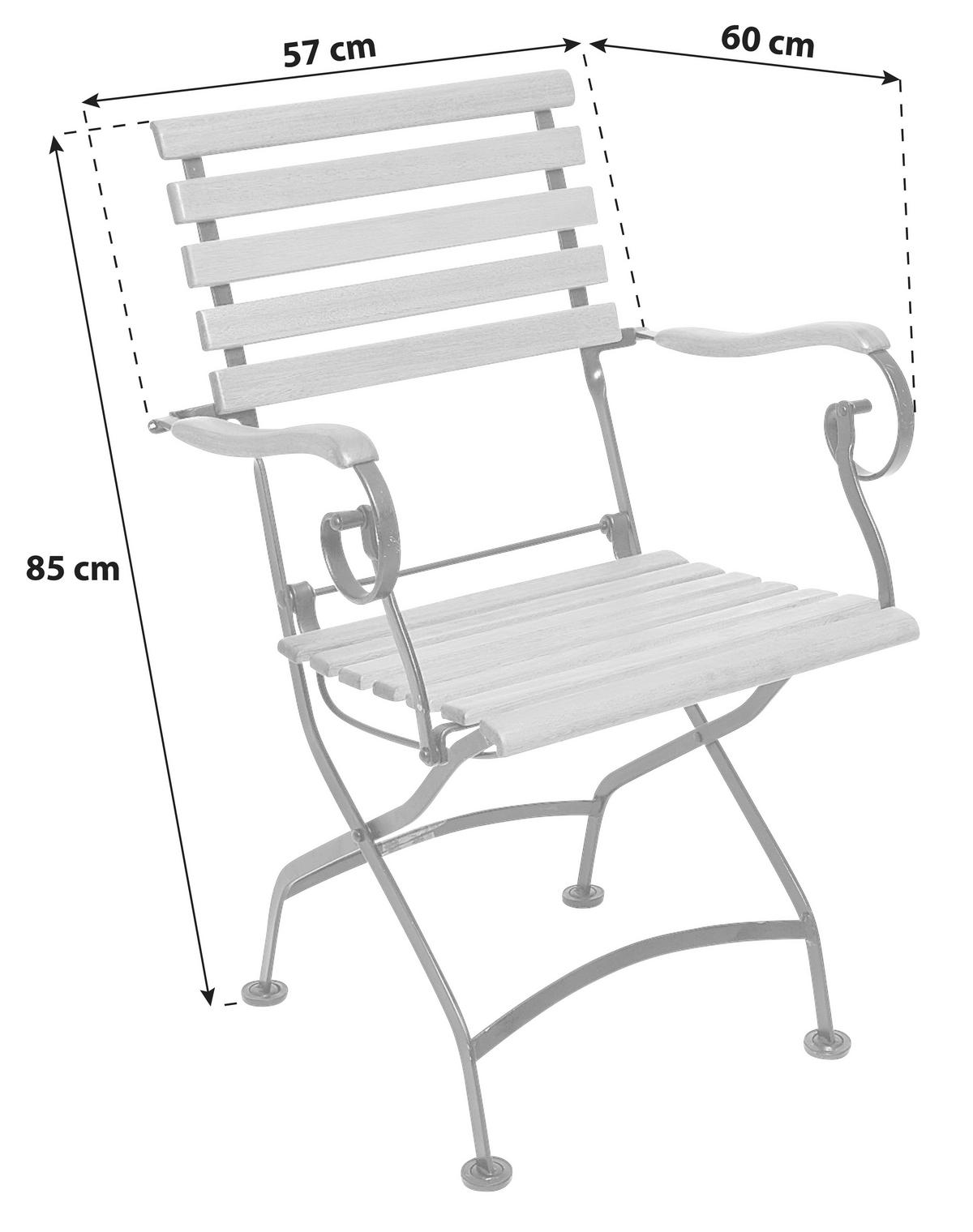 Gartengarnitur 4-tlg. Schlossgarten Echtholz Massiv - Schwarz/Naturfarben, ROMANTIK / LANDHAUS, Holz/Metall (140/75/90cm) - Gardenson