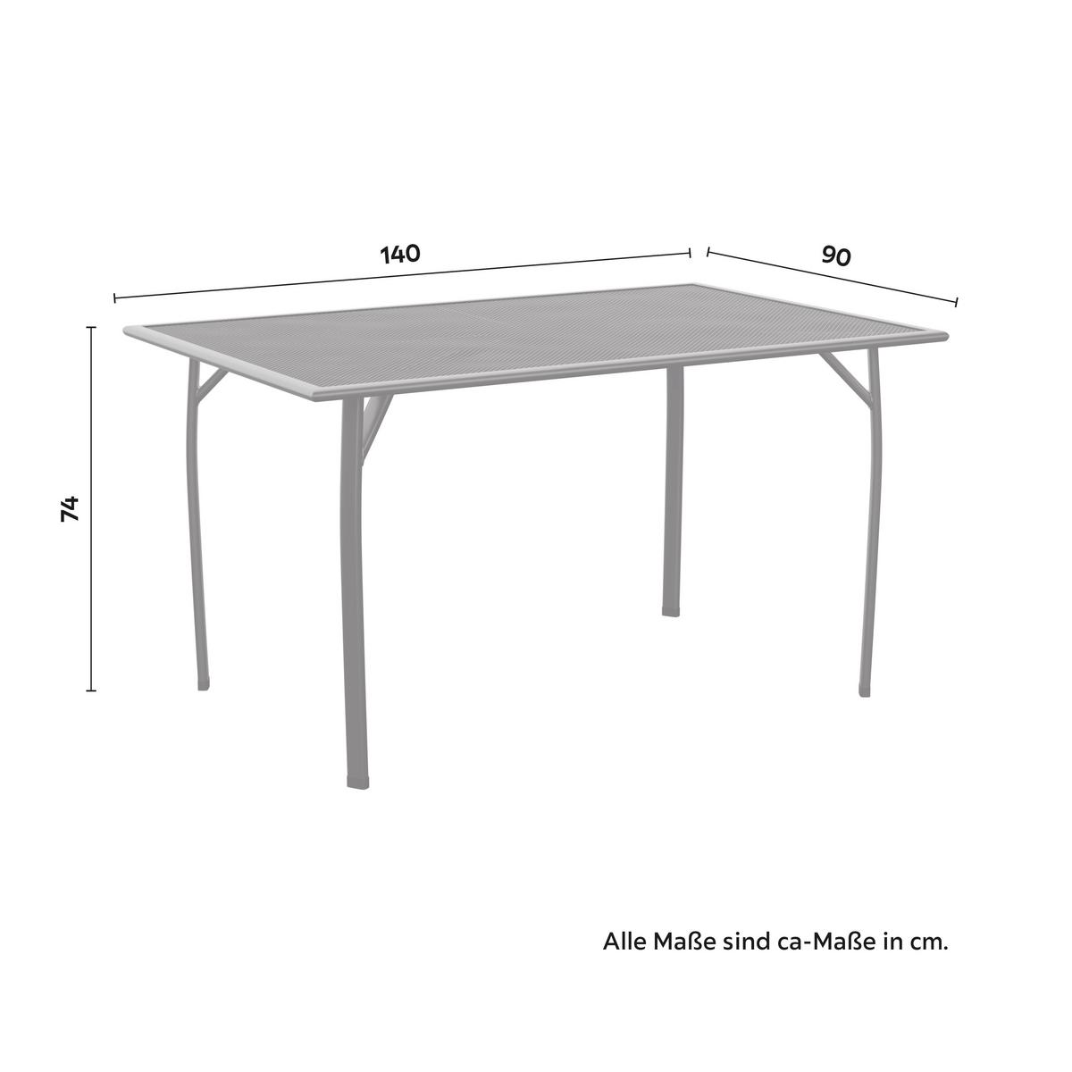 ZÁHRADNÝ STÔL BRATISLAVA 1 - tmavosivá, Modern, kov (140/74/90cm) - Mömax
