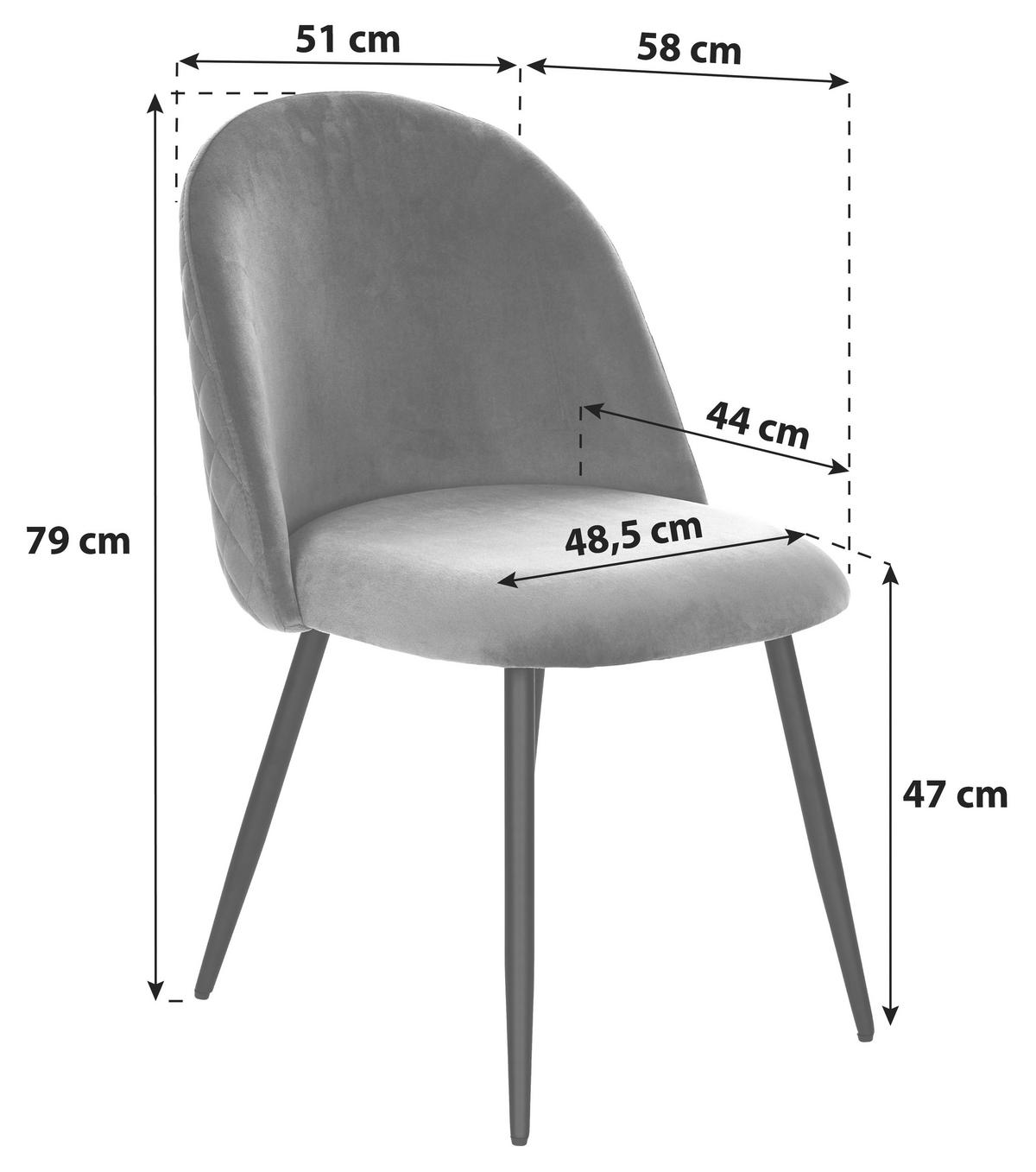 Kárpitozott Szék Torres - fekete/sötétszürke, Modern, textil/fa (51/79/58cm) - MID.YOU