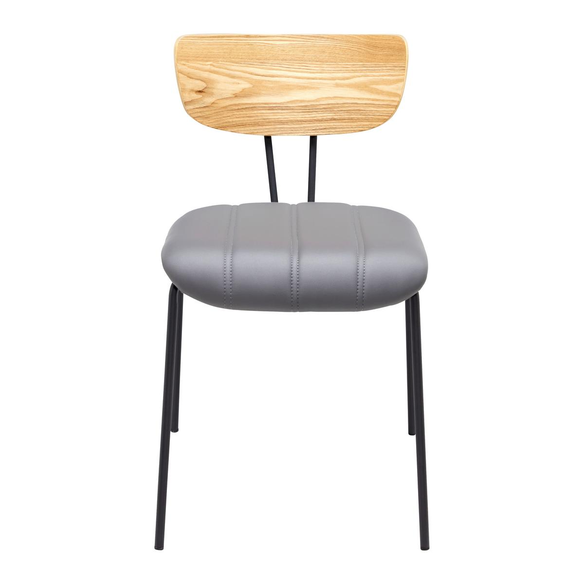 Jídelní židle CERA šedá - šedá/černá, Moderní, kov/dřevo (42/78/54cm) - Bessagi Home