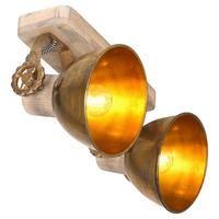 Deckenspots Gearwood - Anthrazit, Trend, Holz/Metall (32/19/17cm)