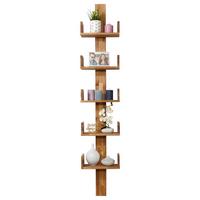 Wandregal Pepe B: 35 Cm Eiche Massiv 5 Fächer - Naturfarben, MODERN, Holz (35/180/17cm) - MID.YOU