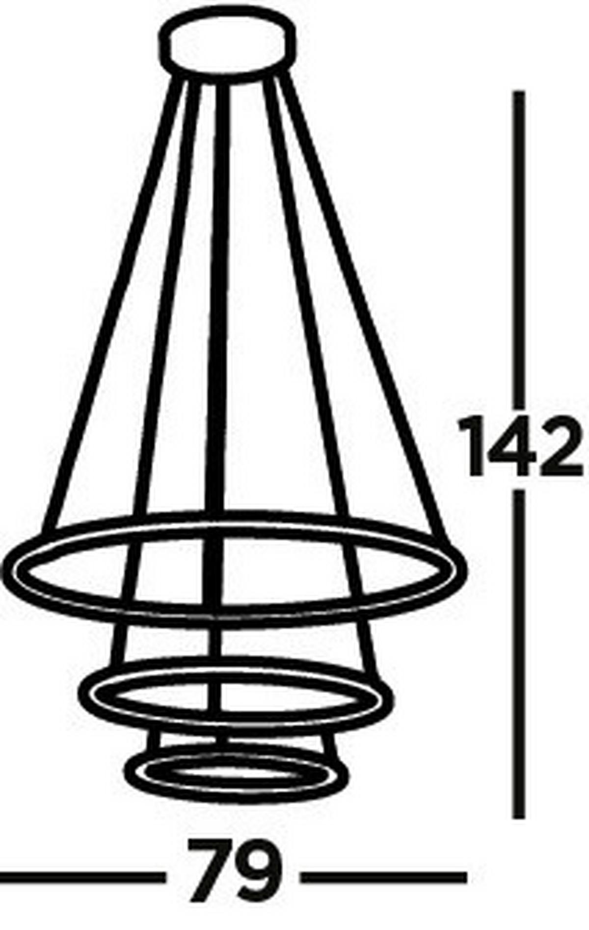 Led-pendelleuchte 40176-3bk - Schwarz/Weiß, Design, Kunststoff/Metall (79/142cm)