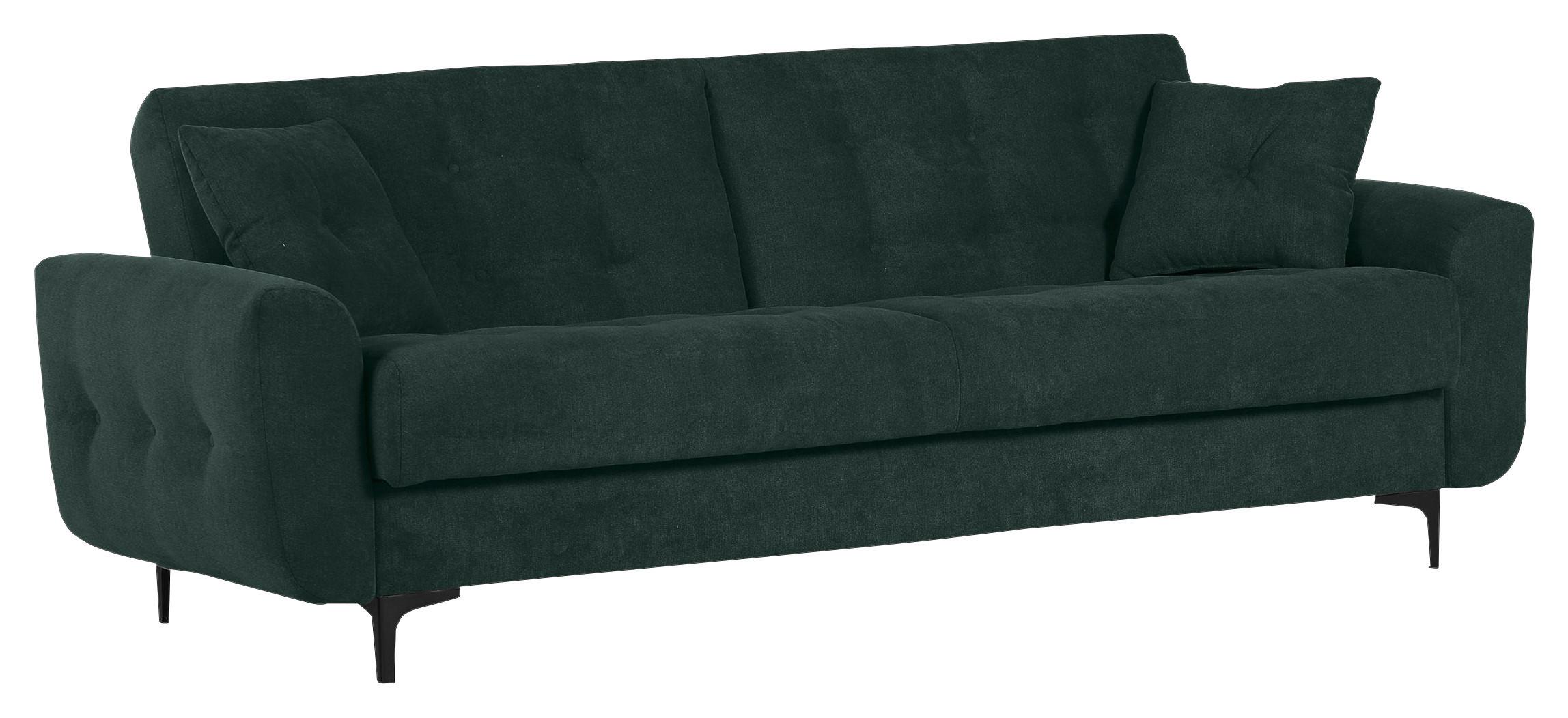 Schlafsofa Morton - Dunkelgrün/Schwarz, KONVENTIONELL, Textil (230/84/95cm) - Livetastic