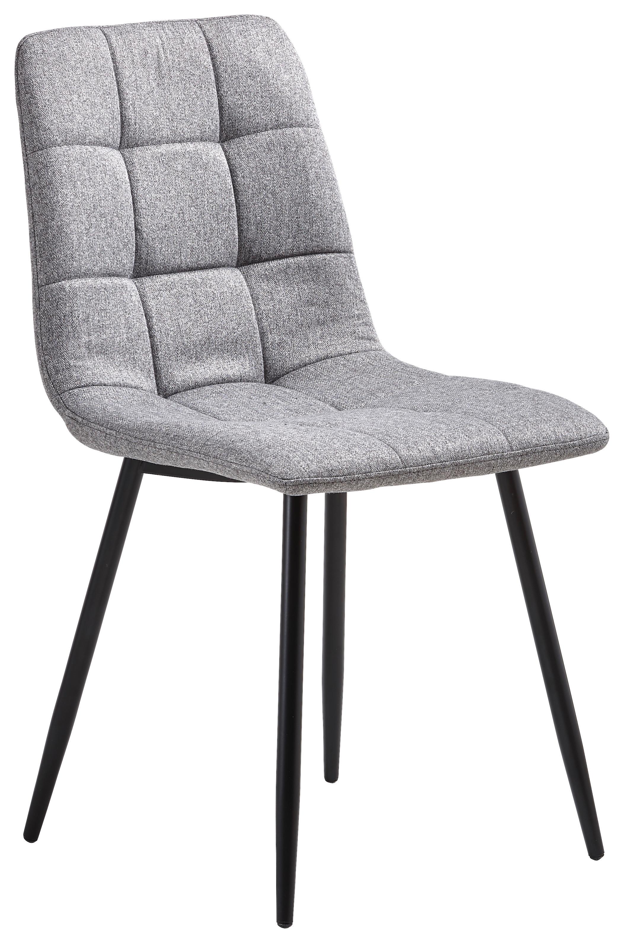 Polsterstuhl Empoli Grau, B: 44,5 cm - Schwarz/Grau, LIFESTYLE, Textil/Metall (44,5/86/54,5cm) - Livetastic