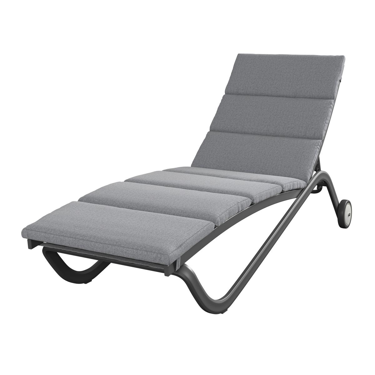 ZÁHRADNÉ LEŽADLO OTTI - sivá/antracitová, Basics, kov/textil (211/44/75cm) - Mömax