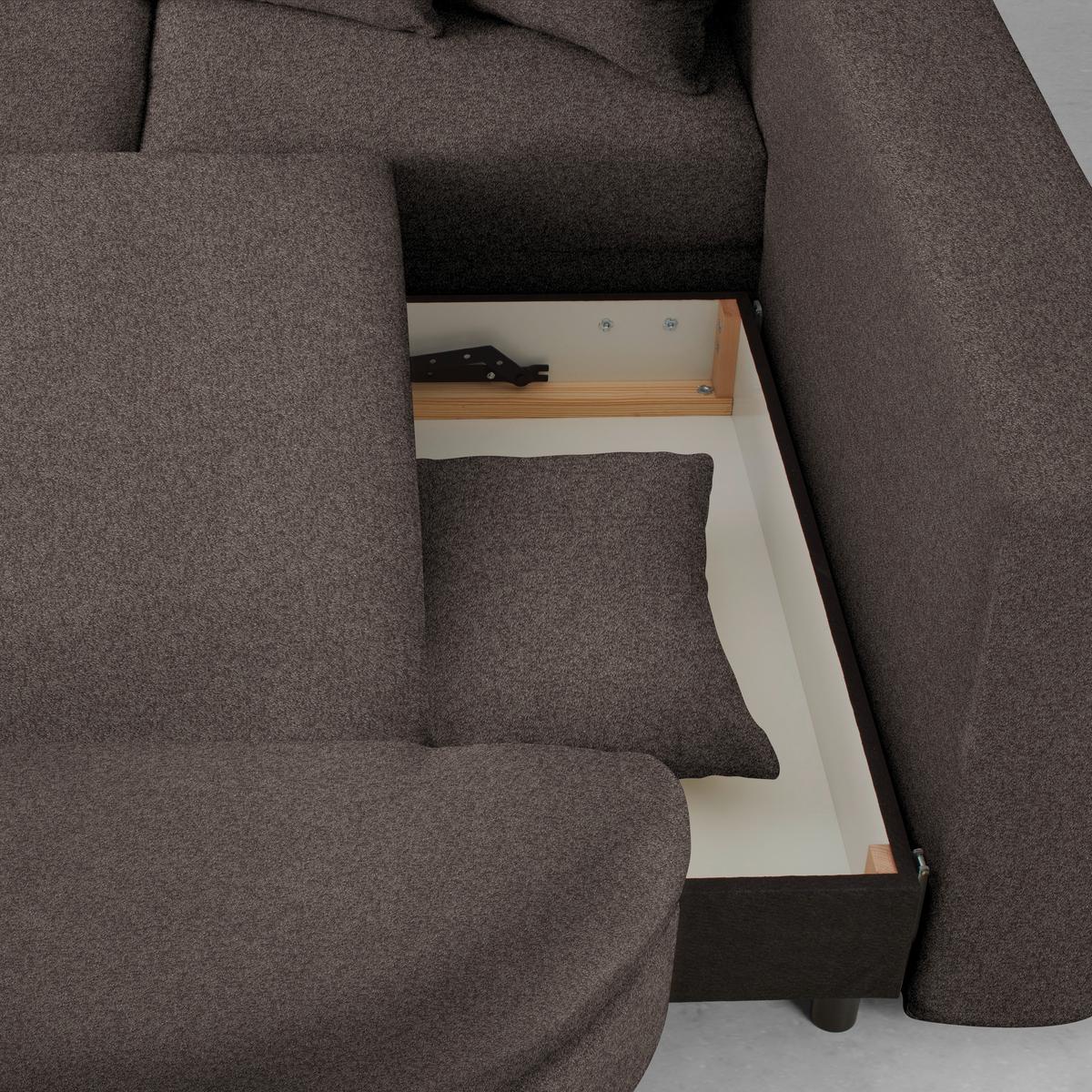 Rohová sedačka AXEL, pravá, mokka žinylka - černá/mokka, Moderní, kov/textil (291/250cm) - Mömax