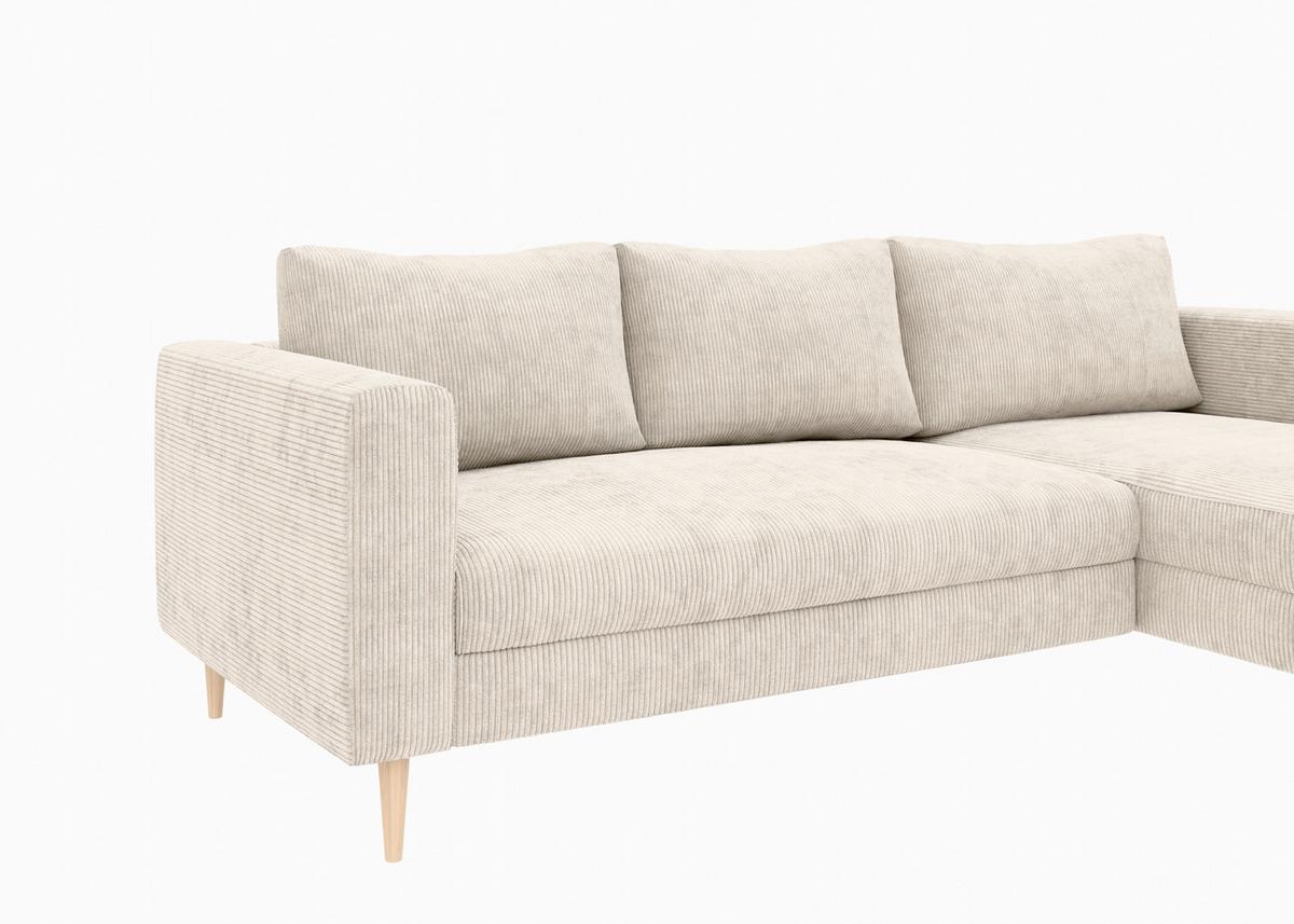 ECKSOFA Amazing Creme S: 232x161cm - Buchefarben/Creme, MODERN, Textil (232/161cm) - Trendmanufaktur