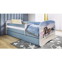 Kinder-/Juniorbett Babydreams inkl. Matratze 80x160 - Blau/Birkefarben, MODERN, Holz/Holzwerkstoff (80/160cm) - MID.YOU