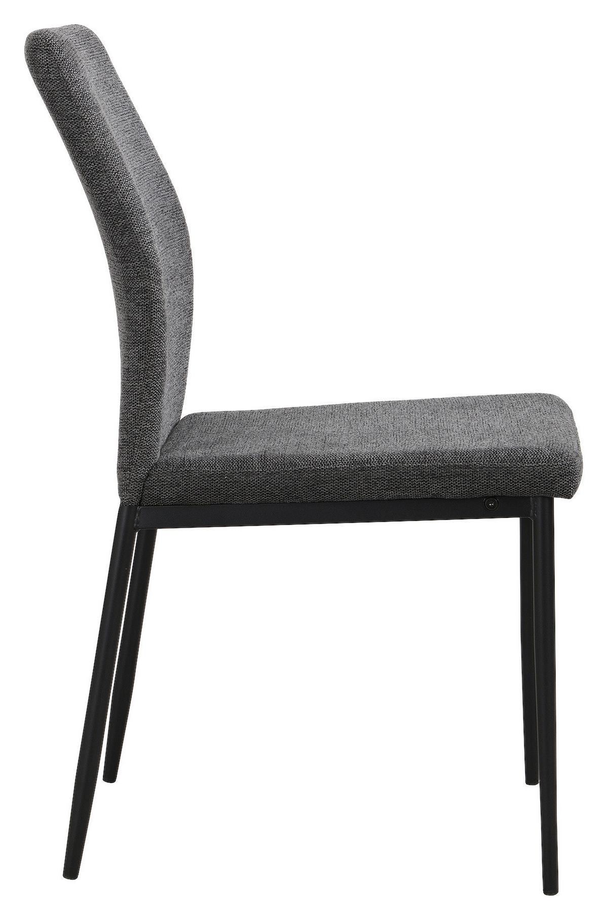 Vierfußstuhl Augusta Webstoff Anthrazit - Anthrazit/Schwarz, MODERN, Textil/Metall (45/87/55cm) - Kela