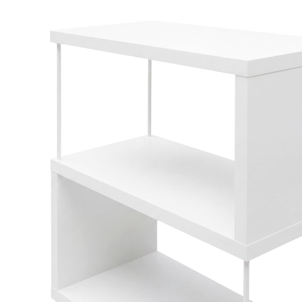 REGÁL PINNAR - biela, Modern, kov/kompozitné drevo (66/136,5/33cm) - Mömax