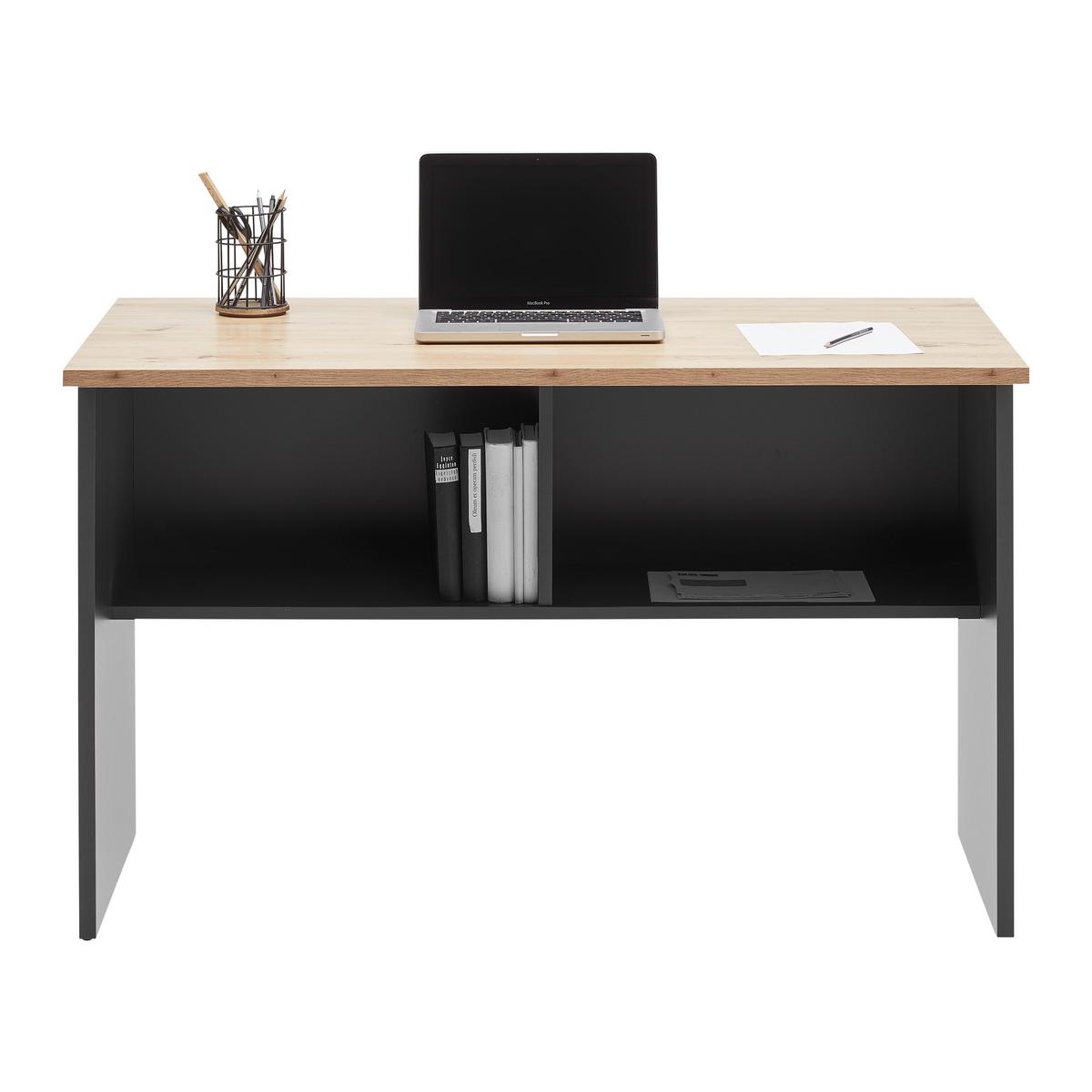 Psací stůl SHELF -EXKLUSIV- - antracitová/dub artisan, Moderní, kompozitní dřevo (120/76/68cm) - Mömax