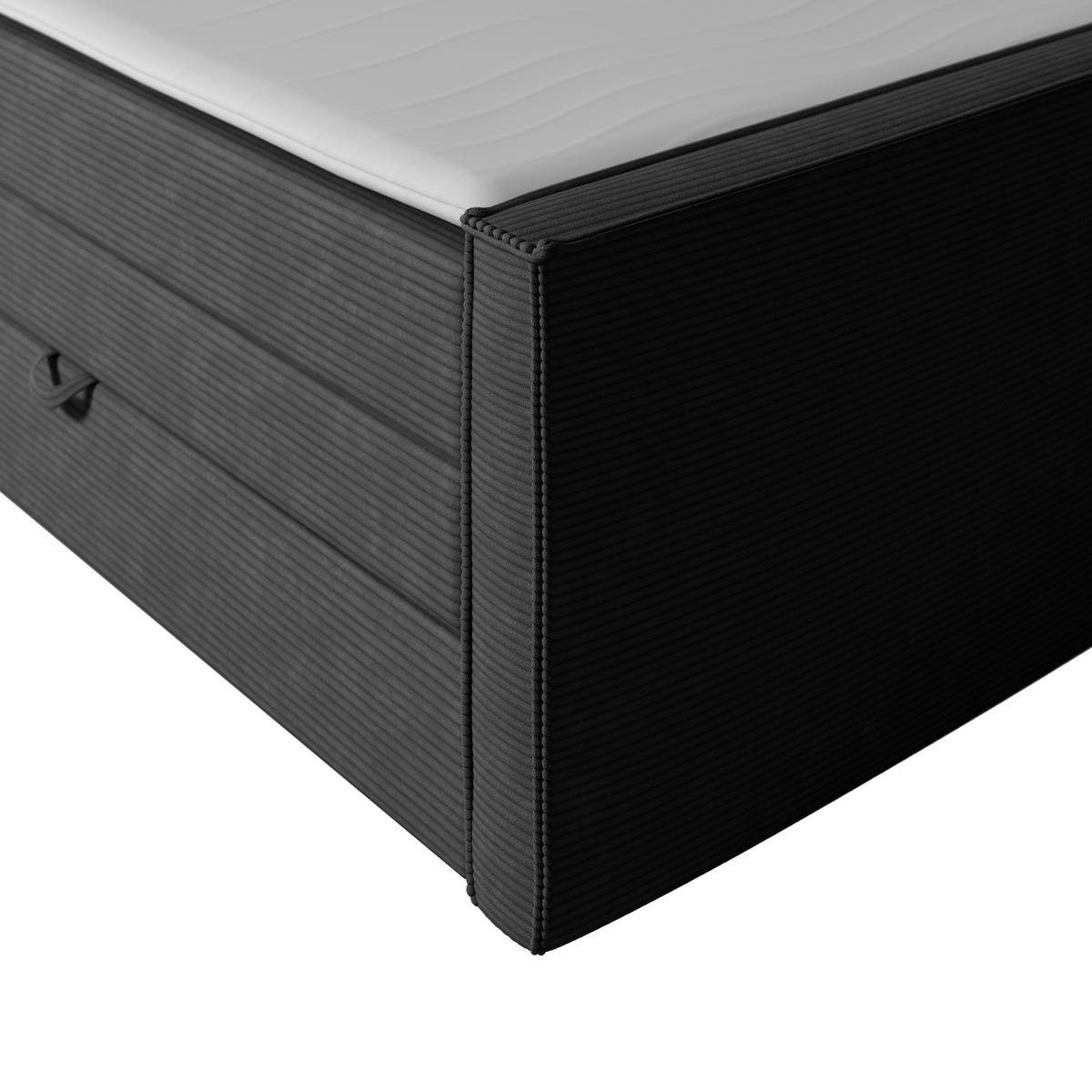 Boxspringbett Mit Bettkasten Algier 180x200 Cm Schwarz - Schwarz, MODERN, Karton/Holz (180/200cm) - MID.YOU