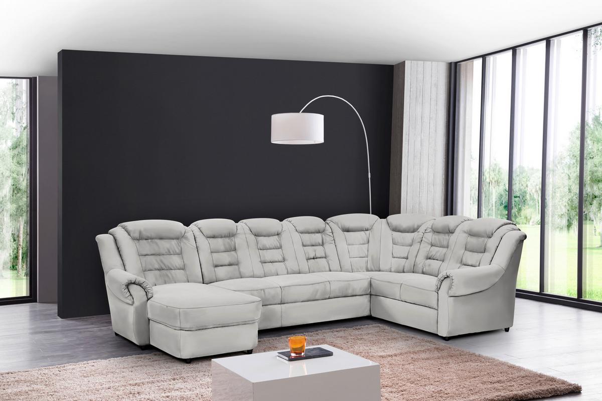 Wohnlandschaft Boston - Hellgrau/Schwarz, KONVENTIONELL, Textil (165/333/216cm) - Livetastic