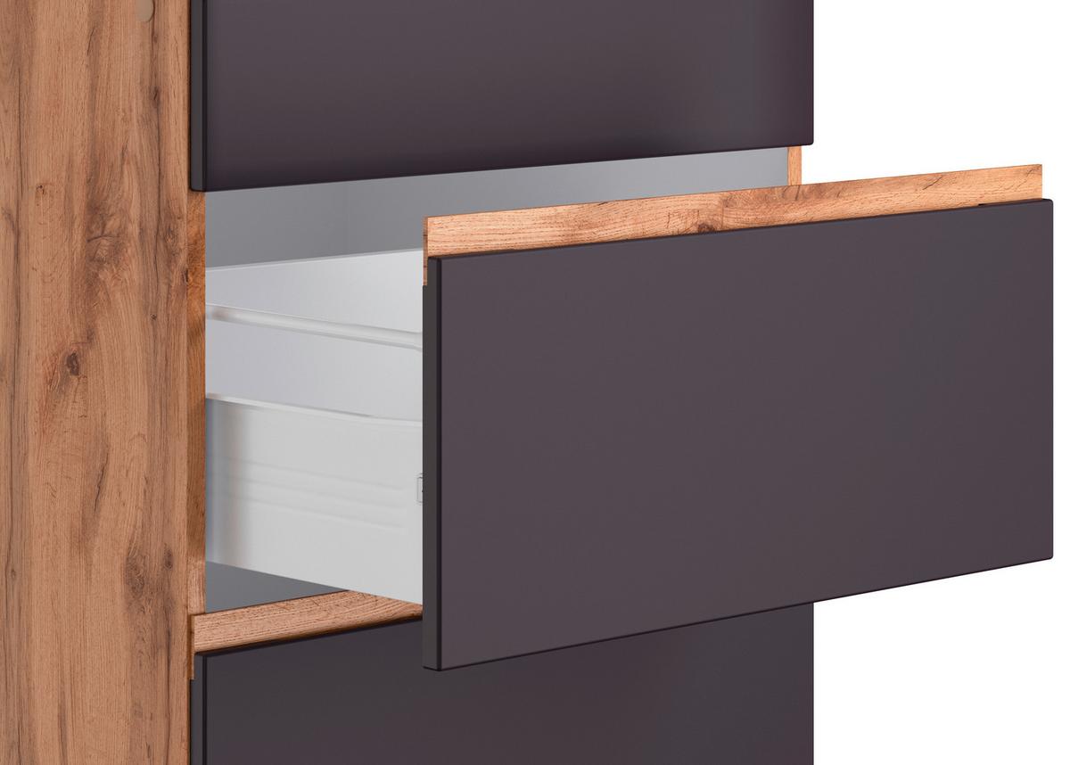 Kochfeldumbauschrank Turin 60cm Grau/eiche - Eiche Wotan/Grau, Design, Holzwerkstoff (60/86/60cm) - Held