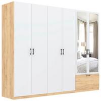 Nyílóajtós Szekrény Mila 269/210 Cm - Artisan tölgy/fehér, Konventionell, faalapú anyag/Üveg (269/210/54cm)