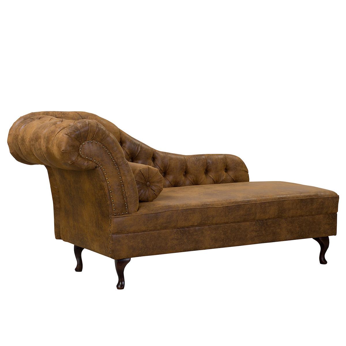 Récamiere Pako Cognac B: 185cm - Cognac/Braun, Design, Textil (185/93/75cm) - Livetastic