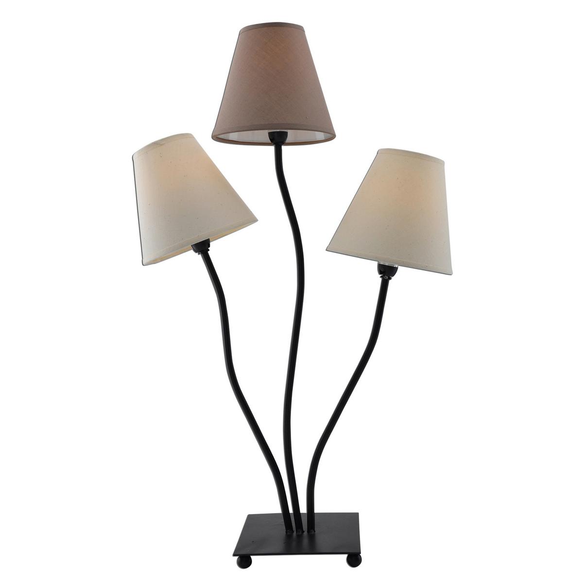 Tischlampe Boho Braun/Beige mit Kippschalter - Beige/Braun, LIFESTYLE, Textil/Metall (41/16cm) - Näve