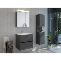 BADEZIMMER Limes, Graphitfarben B: 60cm - Graphitfarben/Weiß, Basics, Keramik/Holzwerkstoff (60cm) - MID.YOU