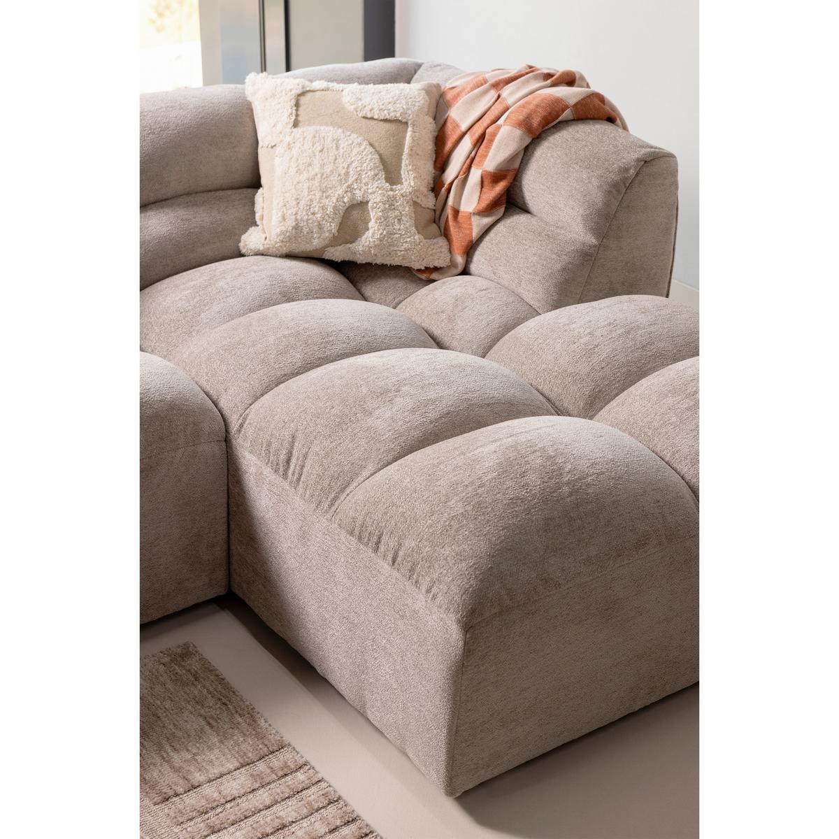Ecksofa Tibas Sandfarben S: 280x165cm - Sandfarben/Schwarz, Design, Textil (280/165cm) - Livetastic