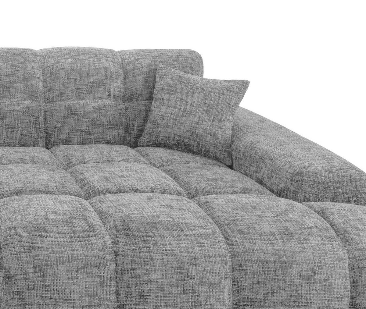 Ecksofa Bosco Silberfarben S: 301x152 cm - Silberfarben/Schwarz, MODERN, Textil (301/152cm) - Livetastic