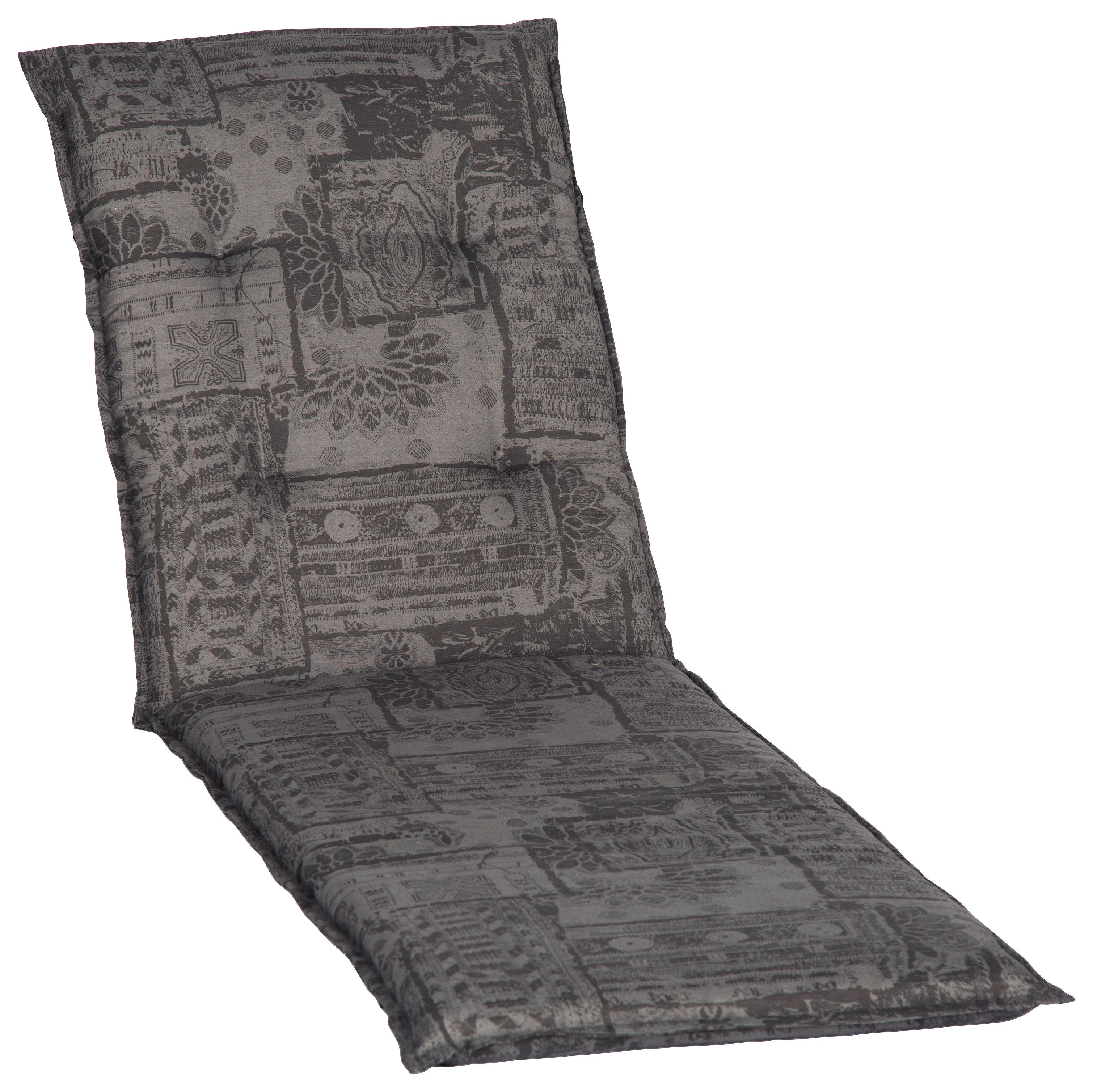 Auflage für Liege Genf 193x60x5 cm Grau / Anthrazit - Anthrazit/Grau, Basics, Textil (193/60/5cm) - Beo