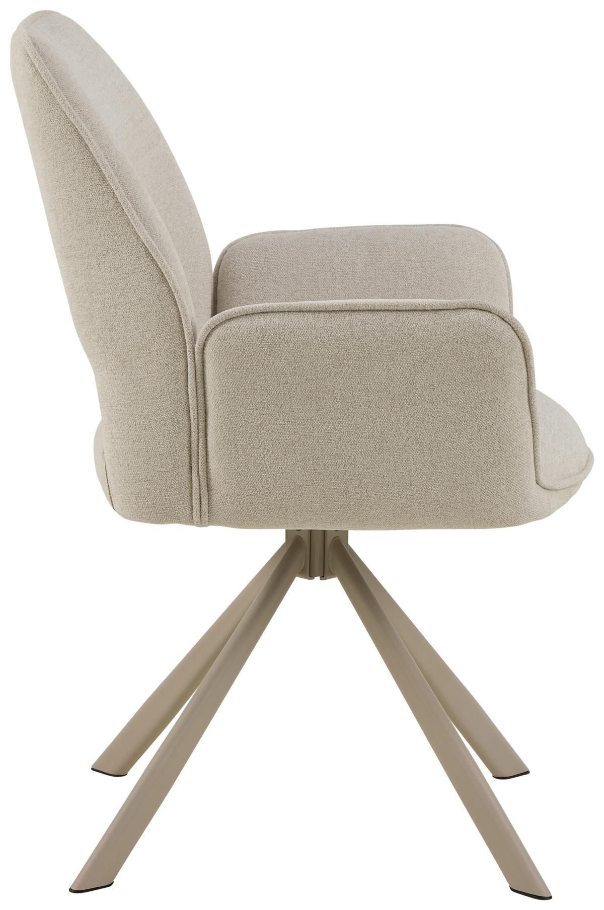 ŽIDLE S PODRUČKAMI GRAHAM - šedá/béžová, Design, kov/textil (60/85/63cm) - Ambia Home