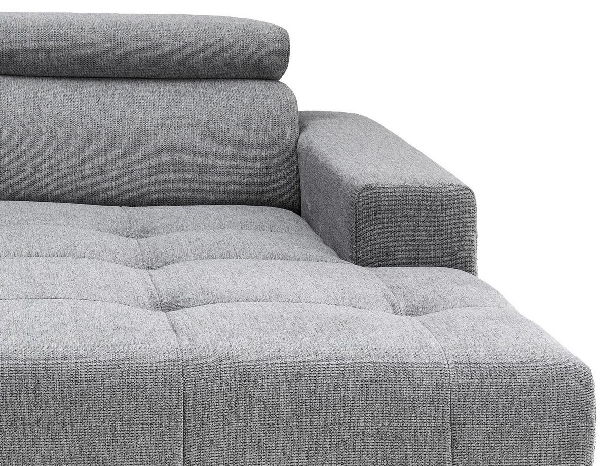 Ecksofa Intera Silberfarben, S: 200x188 Cm - Silberfarben/Schwarz, KONVENTIONELL, Textil (200/188cm) - Livetastic