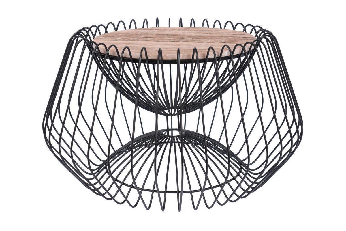 Beistelltisch Malibu Braun/Schwarz - Schwarz/Braun, Basics, Stein/Metall (60/60/35cm) - Kayoom