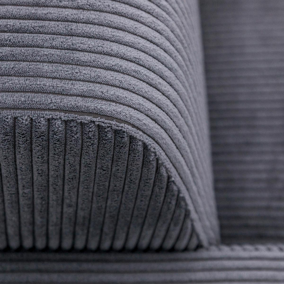 3-Sitzer-Sofa Gordon - Anthrazit/Schwarz, Basics, Textil (194/75/81cm) - P & B