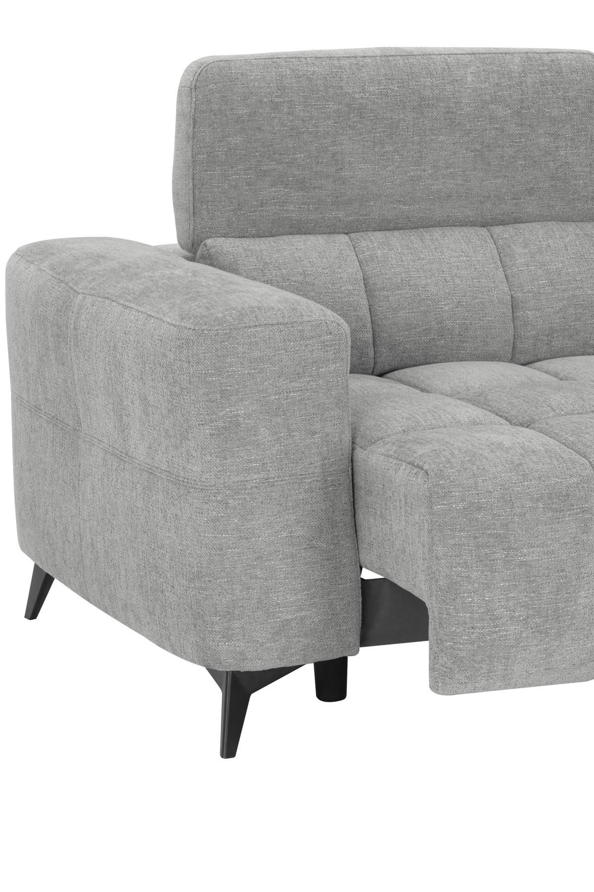 Sedací souprava MELBOURNE, pravá, šedá - šedá/černá, Moderní, kov/dřevo (285/182cm) - Based