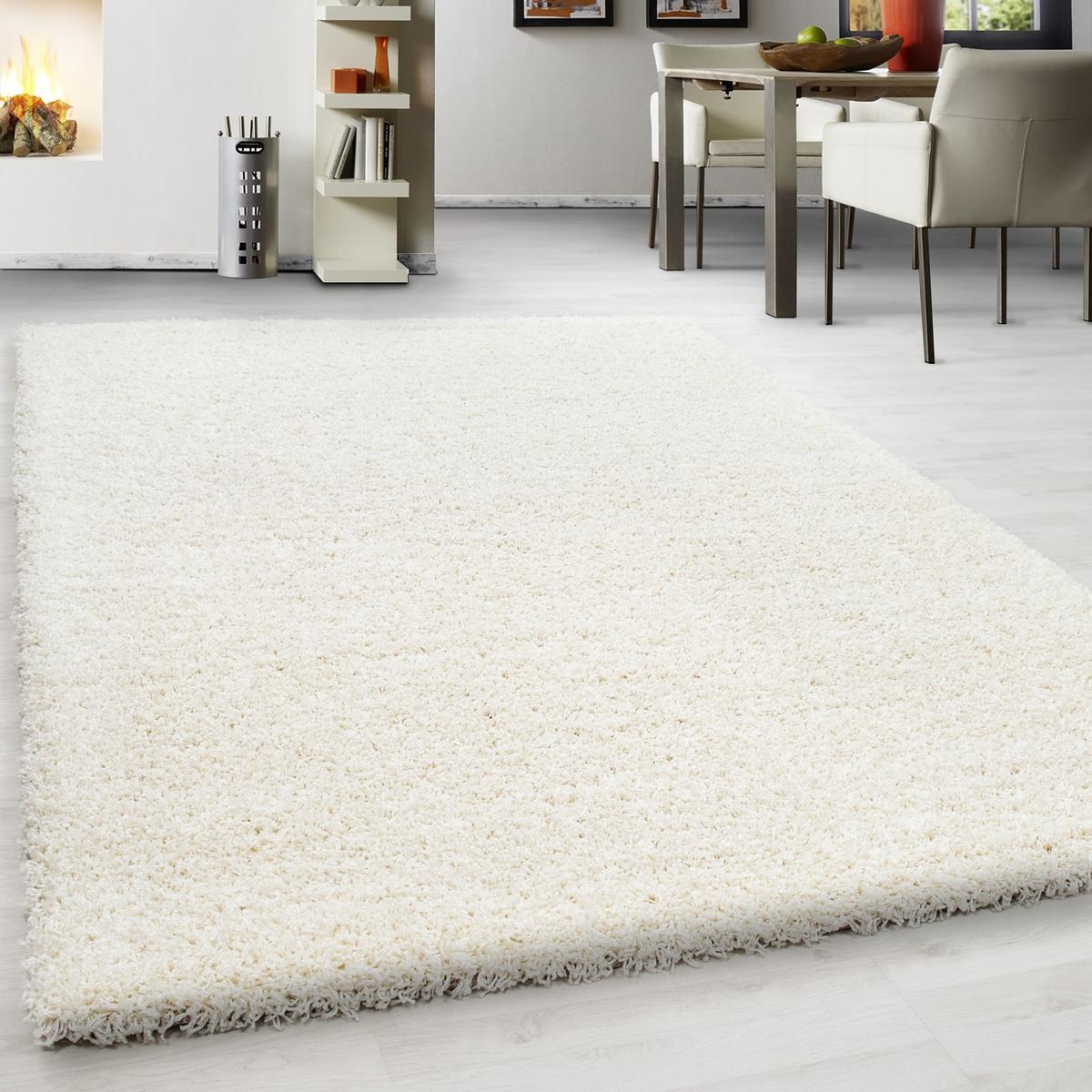 Koberec s vysokým vlasem 160x230 cm - krémová, Konvenční, textil (160/230cm) - Novel