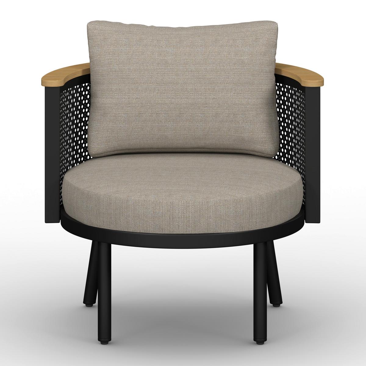 JEDÁLENSKÁ TERASOVÁ SÚPRAVA LISSA - čierna/farba hrušky, Modern, kov/textil - Bessagi Garden